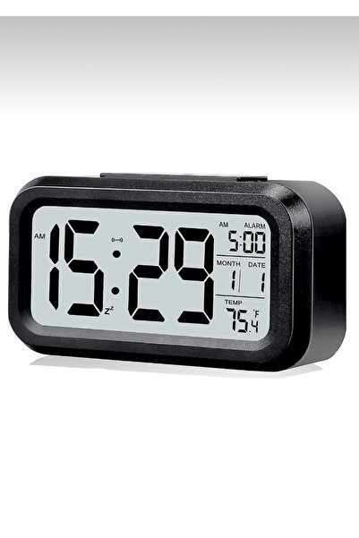 EMİN ENSAR HOME Lcd Işıklı Sensörlü Termometreli Alarmlı Dijital Masa Saati