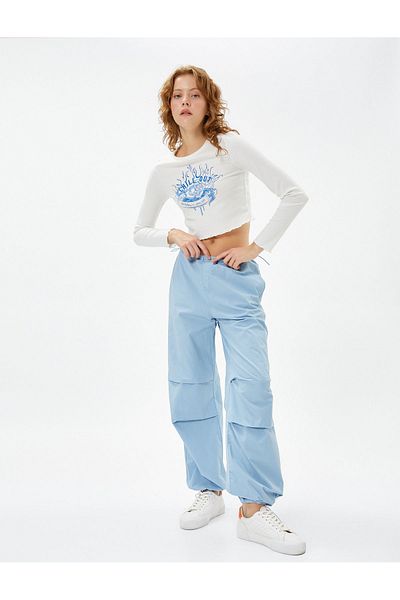 Koton Fallschirmhose mit Tasche und elastischem Stopper aus Baumwolle