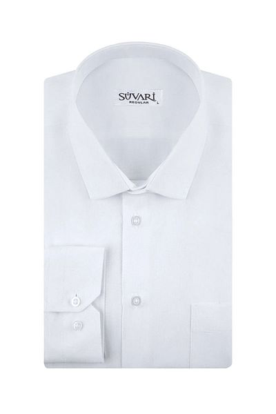 SÜVARİ Cămașă albă de mărime mare - Cavalier Regular Fit, Dobby
