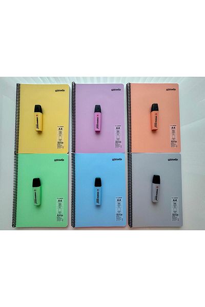 Mynote My Note 6 τμχ Παστέλ Χρώμα Φύλλων Χωρίς Επιστολόχαρτο + Σετ στυλό Stabilo Boss Highlighter