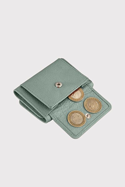 Garbalia Mint Green Zeus Genuine Leather Mini Women's Wallet - with Coin Compartment