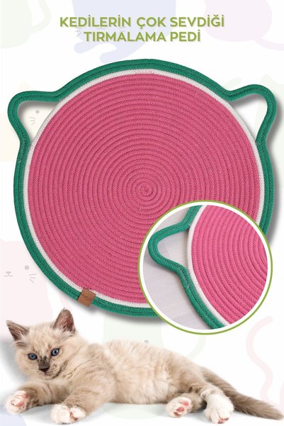 DALİSA Jüt Kedi Matı, Evcil Hayvan Mama Paspası, Dekoratif Hasır Paspas