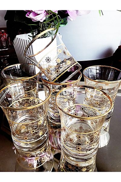 DECOSTYLE 6 Star Gold Water Glasses