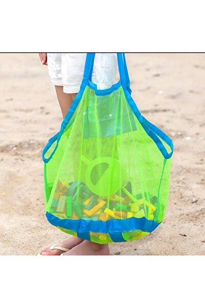 sunandjoy Oyuncak organizeri, oyuncak toplama çantası, plaj çantası ,file çanta, oyuncak torbası