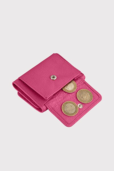 Garbalia Fuchsia Genuine Leather Mini Women's Wallet - with Coin Compartment
