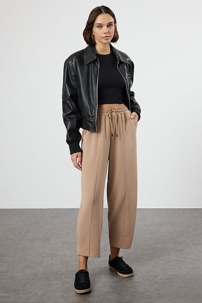 Trendyol Collection High Waist Stretchy Mink Modal Pants - Soft Fabric Twoaw24pl00361