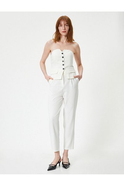 Koton High Waist and Pocket Carrot Trousers