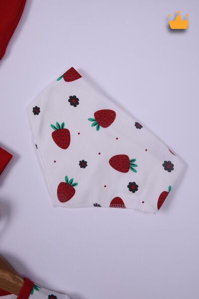 Babyhola Set of 2 100% Cotton Strawberry Overalls - Beret Set of 4 23611