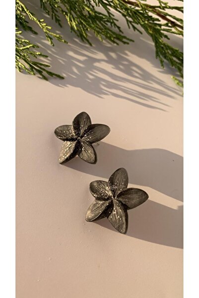 MISS GOLDEN Parlak Siyah Renk Gümüş Sim Süslü Menekşe Şekil Gümüş Aksesuarlı ...