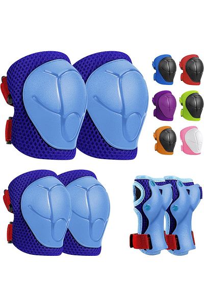 DeYiDo High Protection 6-Piece Skate, Scooter, Skateboard and Bicycle Protection Set - Knee Pad, Elbow and Wristband Protector