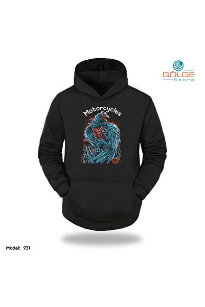 Gölge Store MoTorCycLeS majica sa kapuljačom, široki kroj, unisex, sa printom...