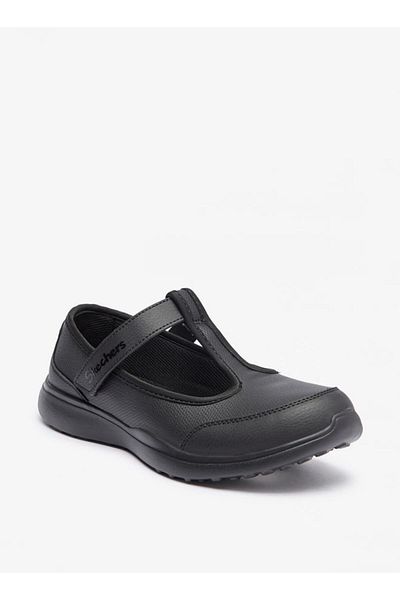 SKECHERS Girls' Solid Mary Jane Shoes with Hook and Loop Closure - MICROSTRIDES