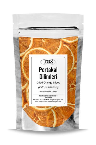 TOS The Organic Spices Kurutulmuş Portakal Dilimleri 250 gr (1. Kalite) Citru...