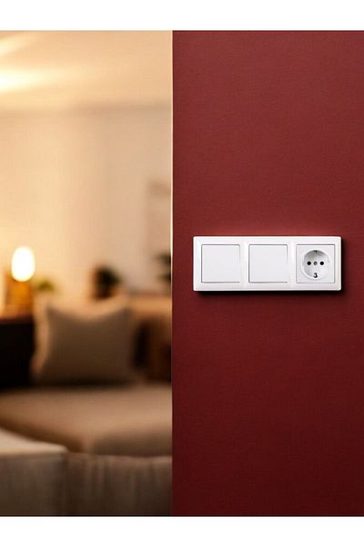 Günsan Visage White 3-Piece Set Switch, Switch and Grounded Socket Set