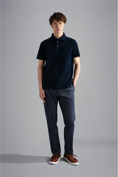 PAUL&SHARK MEN'S KNITTED POLOSHIRT C.WCOTTON