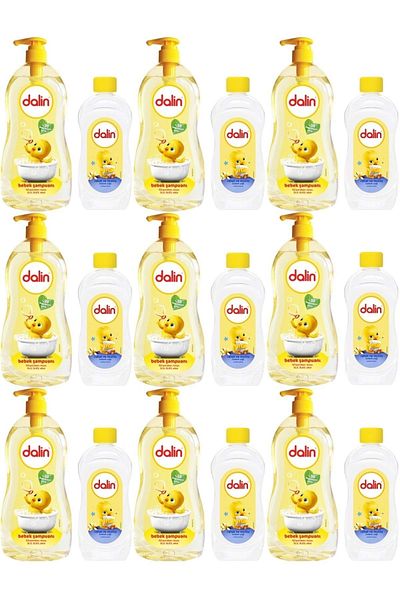 Dalin Classic Baby Shampoo - 700ml Baby Oil with Pump and 100ml (Comfortable and Happy) (Set of 9)