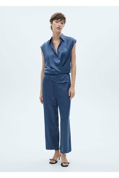 MANGO Woman Pantaloni scurti din satin cu picioare lungi