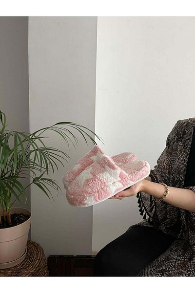Behtah Kundura Γυναικείες παντόφλες σπιτιών με αστεράκια - ήσυχη σόλα και γούνινο πακέτο