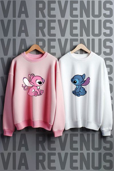 Vordevia Φούτερ Lilo and Stitch με στάμπα με λαιμόκοψη Lover