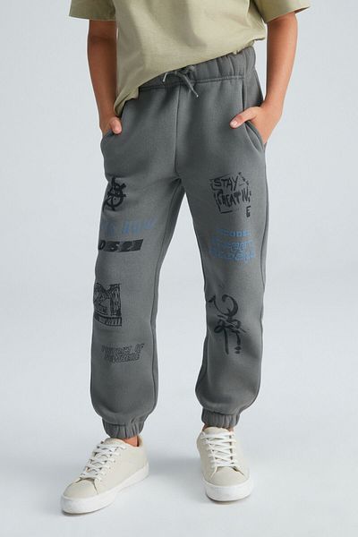 GRIMELANGE Kawika Jungen-Jogginghose aus Baumwolle und Polyester in Khaki