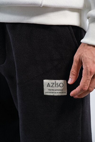 aziso Ανδρικό Oversize Μαύρο Fleece Φούτερ