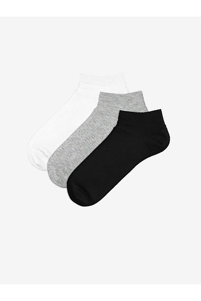 LC Waikiki Lcw Women's Plain Booties Socks 3 Pack