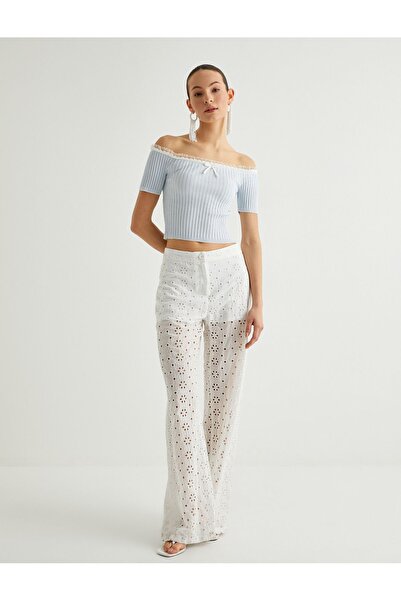 Koton Pantaloni cu picioare largi, semi-căptușiți