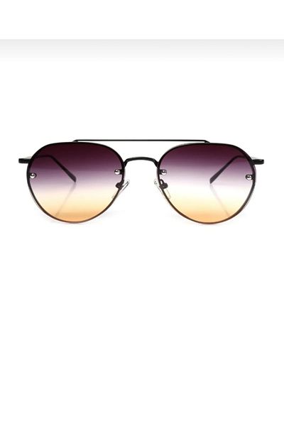 MİSE Unisex Gradient Oval Glass Sunglasses