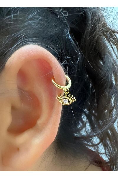 Arescollection Zircon Stone 1 Piece Eye Helix Firrus Ear Nipple Compatible Ring Piercing Earring
