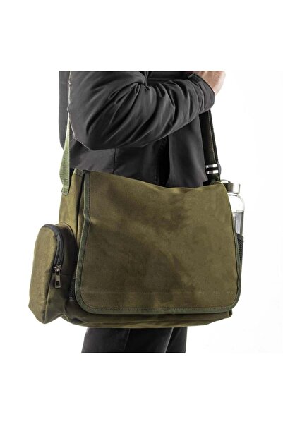 DEEFWEAR Geantă verde unisex Stillex Messenger - Îmbrăcăminte de stradă