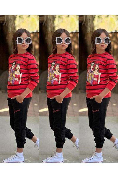 My Kids Wear Striped Patterned Suit for Girls
