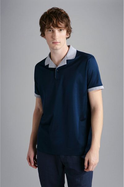 PAUL&SHARK MEN'S KNITTED POLOSHIRT C.WCOTTON