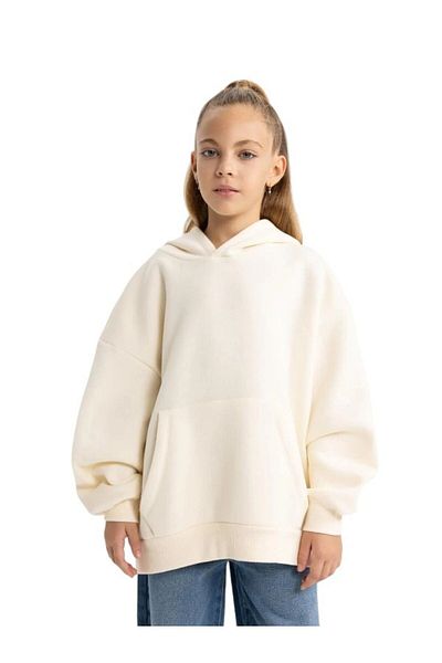 DeFacto Girl's Soft Furry Oversize Hooded Sweatshirt A7425a823au