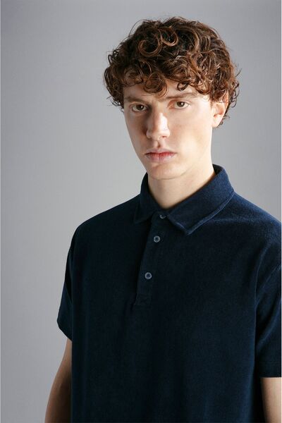 PAUL&SHARK MEN'S KNITTED POLOSHIRT C.WCOTTON