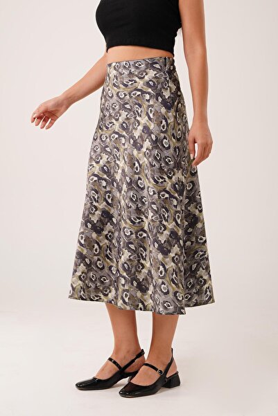 Hipo Trend Сатинова спідниця середньої довжини - з батиковим візерунком