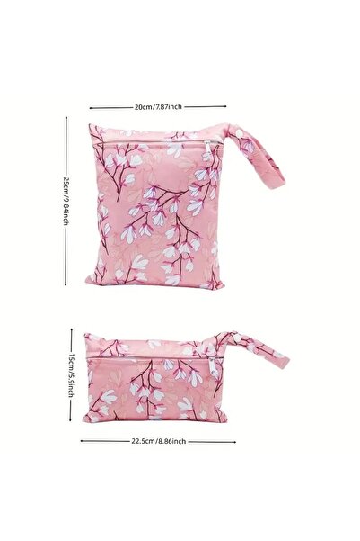 GlassySKY Bebek Bezi/Kıyafet/Çamaşır/Kozmetik Su Geçirmez Saklama Çantası -Okul-Kreş-Havuz-Seyehat (2 Adet)