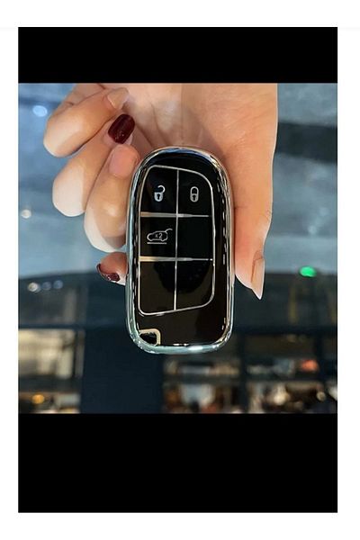 GMA KEYS Fiat Egea Cross 500X Compatible Key Case - 3 Buttons, 500L, Black Silver Silver Color