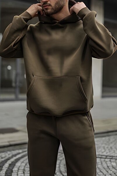 ruNadeS Ανδρικό Σετ Φούτερ με κουκούλα με μαλακή υφή Oversize - Casual