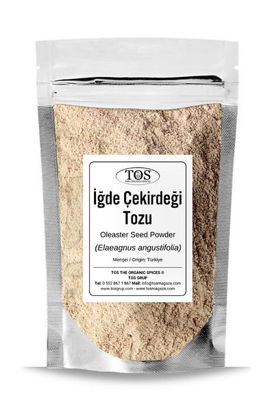 TOS The Organic Spices مسحوق Elaeagnus Angustifolia 500 جرام - الأول مسحوق بذور إبرة البحر عالي الجودة