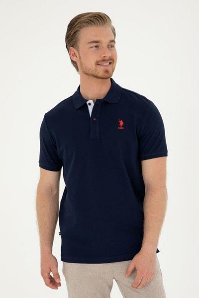 U.S. Polo Assn. ΒΑΣΗ. Ανδρικό μπλουζάκι Polo με λογότυπο Polo - 100% βαμβάκι, κανονική εφαρμογή G081SZ 0111794832