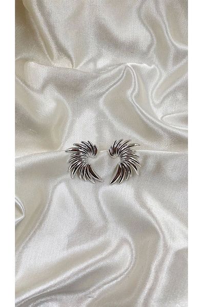 Eylülün Takısı Silver Color Wing Patterned Earrings