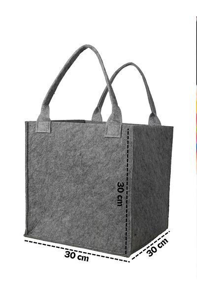 YUNUSOĞLU HOME Multi-Purpose Felt Organizer In-Cabinet Organizer Storage Box with Handle