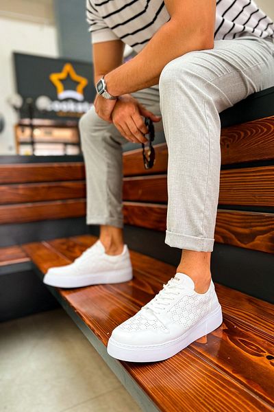 Paolo Zaccardi P153 Oxford - Ορθοπεδική σόλα Casual Ανδρικά αθλητικά παπούτσια CBT Λευκά