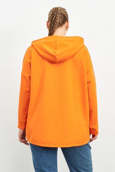 Curly Φούτερ με κουκούλα ORANGE