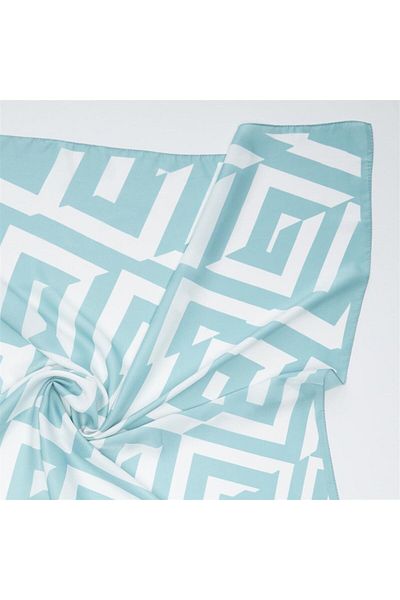 Cardion Water Green Gold Square Scarf