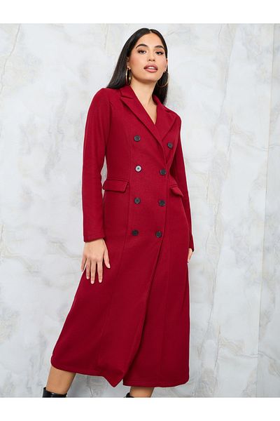 Styli Notch Lapel Blazer Midi Dress with Flap Pocket