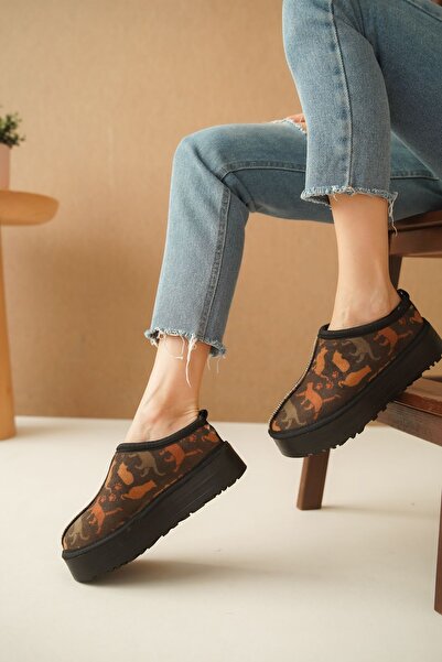 Lively Stylish Αδιάβροχες γούνινες παντόφλες για το σπίτι - Άνετη χοντρή σόλα