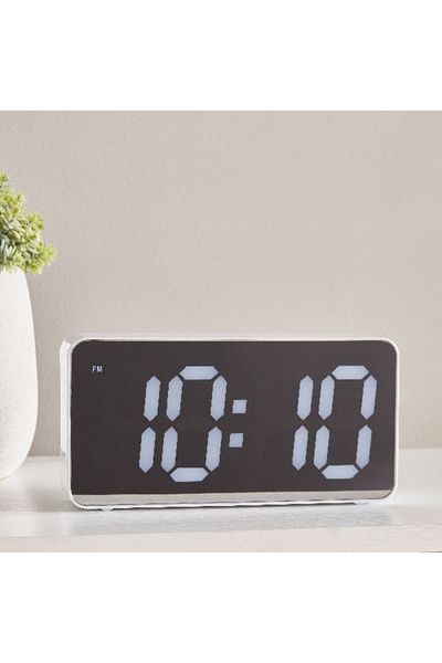 Home Box Espiri Mirror Front LED Alarm Clock 19.4x4.2x9.8 cm