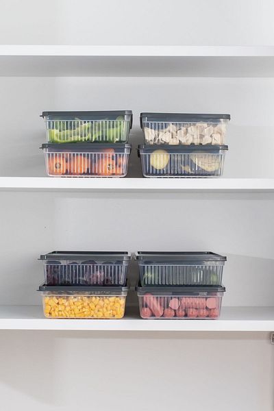 Porsima 1101-1169 24-Piece Anthracite Refrigerator Organizer - Microwave and Freezer Freezer Storage Container
