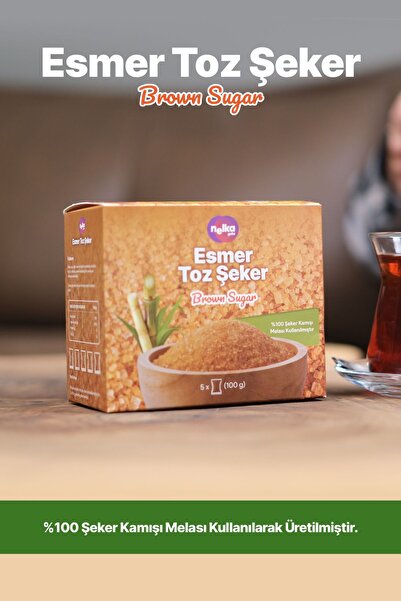 NELKA Esmer (Kahverengi) Toz Şeker 5x100 g